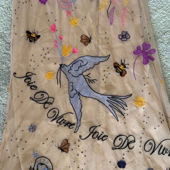 Anthropologie Beige Maxi Skirt with Embroidery - Picture 2 of 3